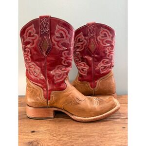 JB Dillon Reserve Mens 8D Western Cowboy Boots Red Tan Leather  Mexico Country